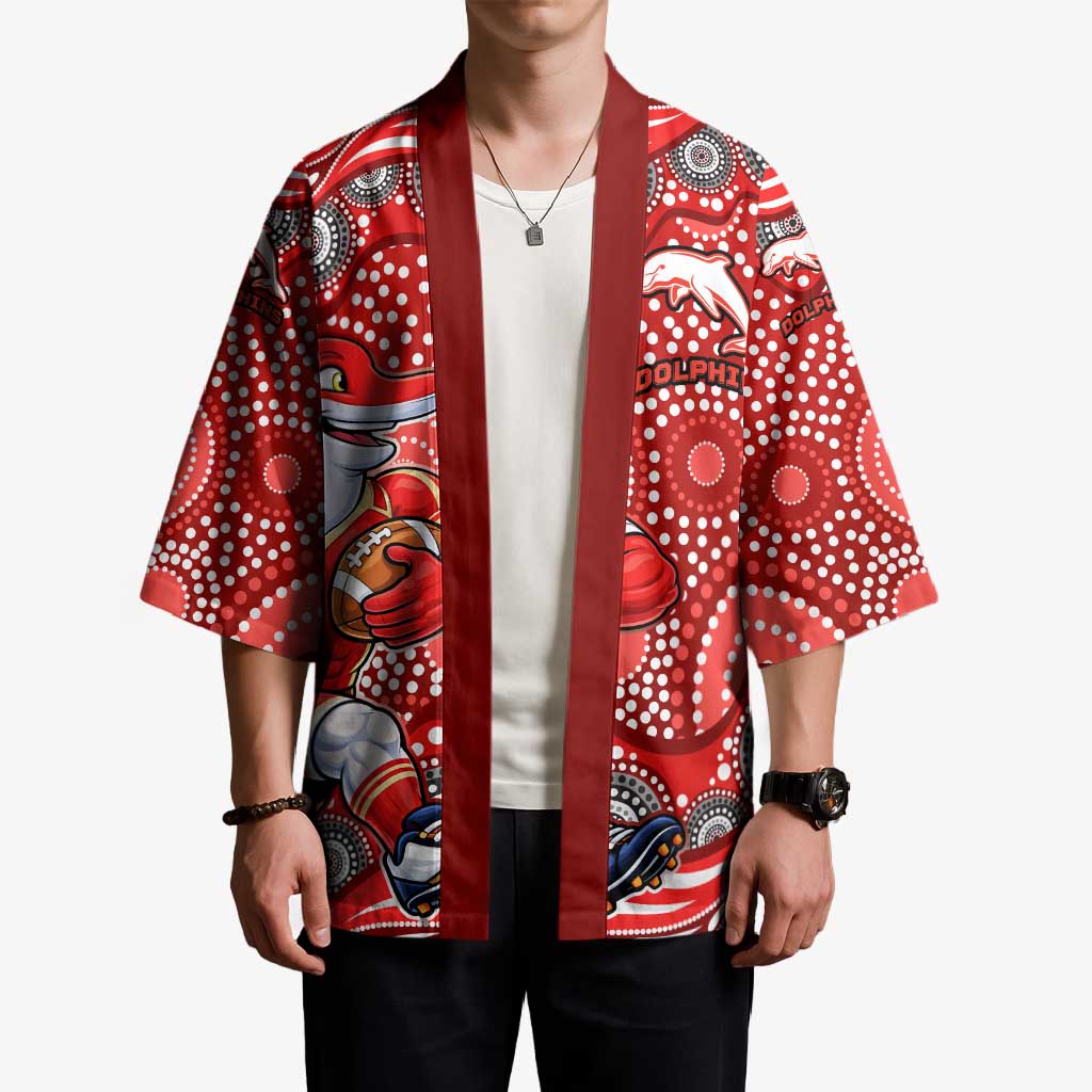 Dolphins Kimono Aboriginal Dot Pattern - Rugby Mascot Heritage Pride