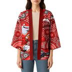 Dolphins Kimono Aboriginal Dot Pattern - Rugby Mascot Heritage Pride