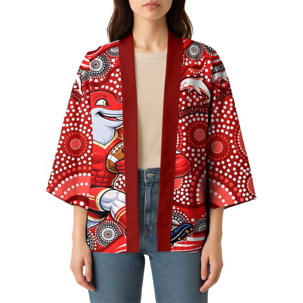 Dolphins Kimono Aboriginal Dot Pattern - Rugby Mascot Heritage Pride