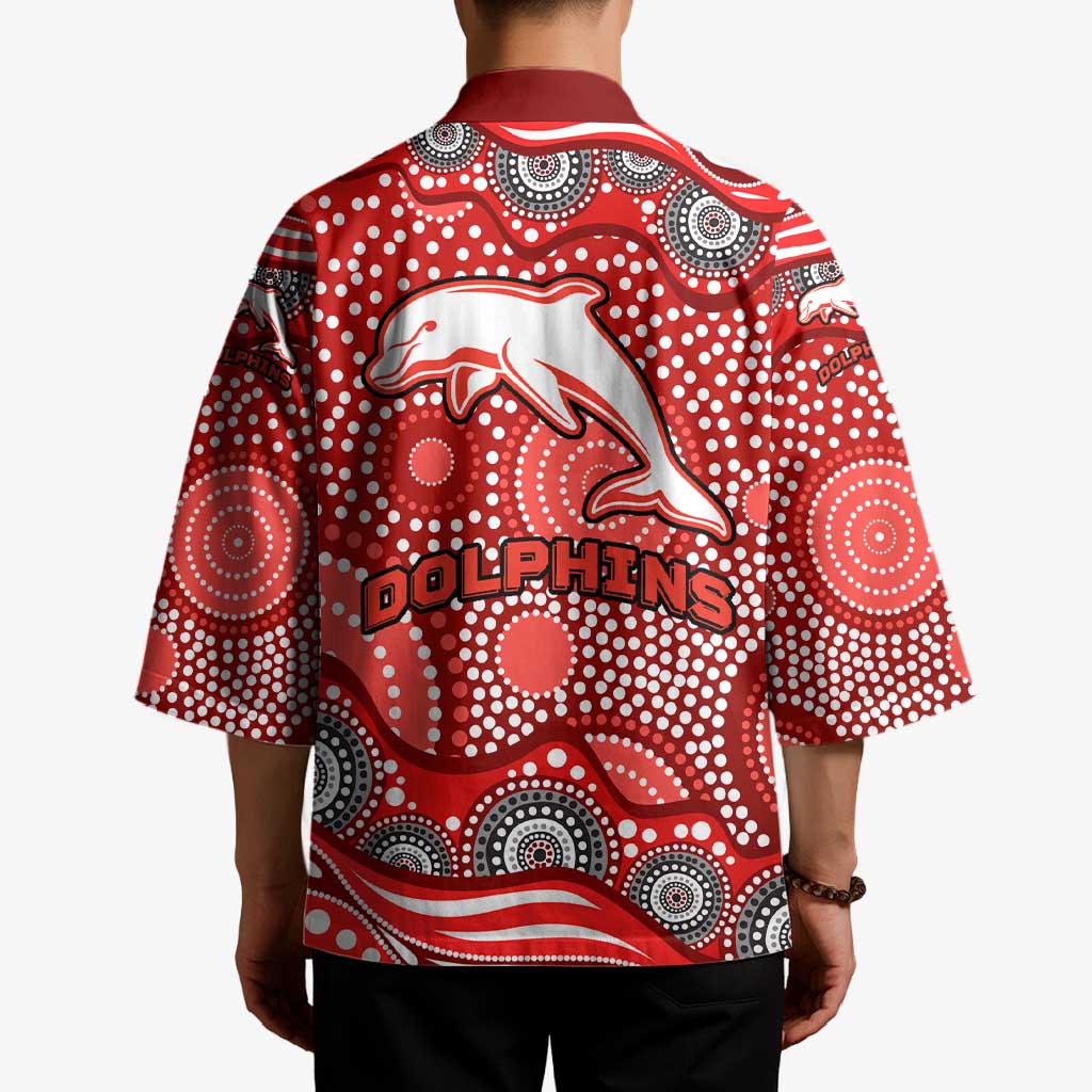 Dolphins Kimono Aboriginal Dot Pattern - Rugby Mascot Heritage Pride