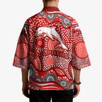 Dolphins Kimono Aboriginal Dot Pattern - Rugby Mascot Heritage Pride