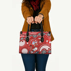 Dolphins Leather Bag Aboriginal Dot Pattern - Rugby Mascot Heritage Pride