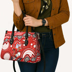 Dolphins Leather Bag Aboriginal Dot Pattern - Rugby Mascot Heritage Pride