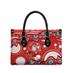 Dolphins Leather Bag Aboriginal Dot Pattern - Rugby Mascot Heritage Pride