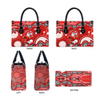 Dolphins Leather Bag Aboriginal Dot Pattern - Rugby Mascot Heritage Pride