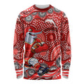 Dolphins Long Sleeve Shirt Aboriginal Dot Pattern - Rugby Mascot Heritage Pride