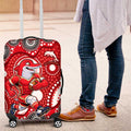 Dolphins Luggage Cover Aboriginal Dot Pattern - Rugby Mascot Heritage Pride