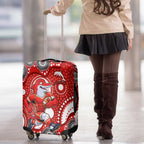 Dolphins Luggage Cover Aboriginal Dot Pattern - Rugby Mascot Heritage Pride