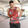 Dolphins Men Tank Top Aboriginal Dot Pattern - Rugby Mascot Heritage Pride