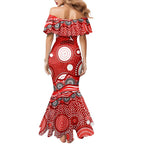 Dolphins Mermaid Dress Aboriginal Dot Pattern - Rugby Mascot Heritage Pride