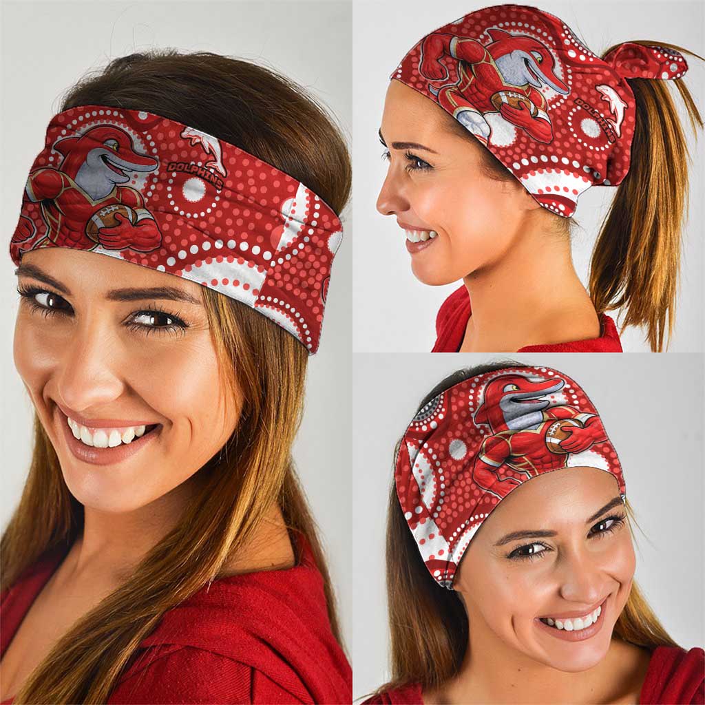 Dolphins Neck Gaiter Aboriginal Dot Pattern - Rugby Mascot Heritage Pride