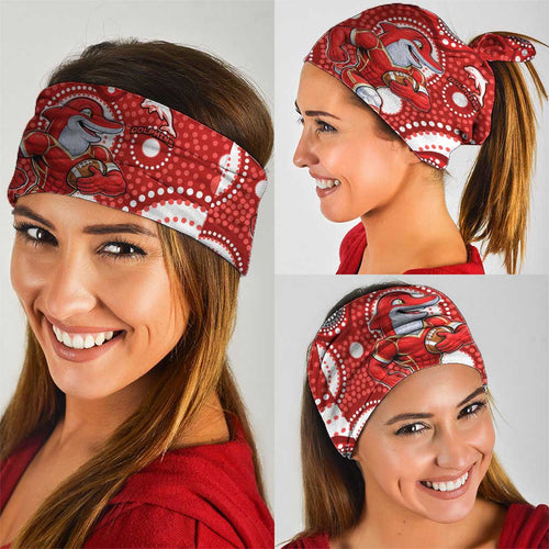 Dolphins Neck Gaiter Aboriginal Dot Pattern - Rugby Mascot Heritage Pride