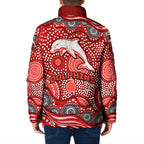 Dolphins Padded Jacket Aboriginal Dot Pattern - Rugby Mascot Heritage Pride