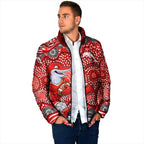 Dolphins Padded Jacket Aboriginal Dot Pattern - Rugby Mascot Heritage Pride