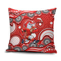 Dolphins Pillow Cover Aboriginal Dot Pattern - Rugby Mascot Heritage Pride