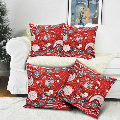 Dolphins Pillow Cover Aboriginal Dot Pattern - Rugby Mascot Heritage Pride