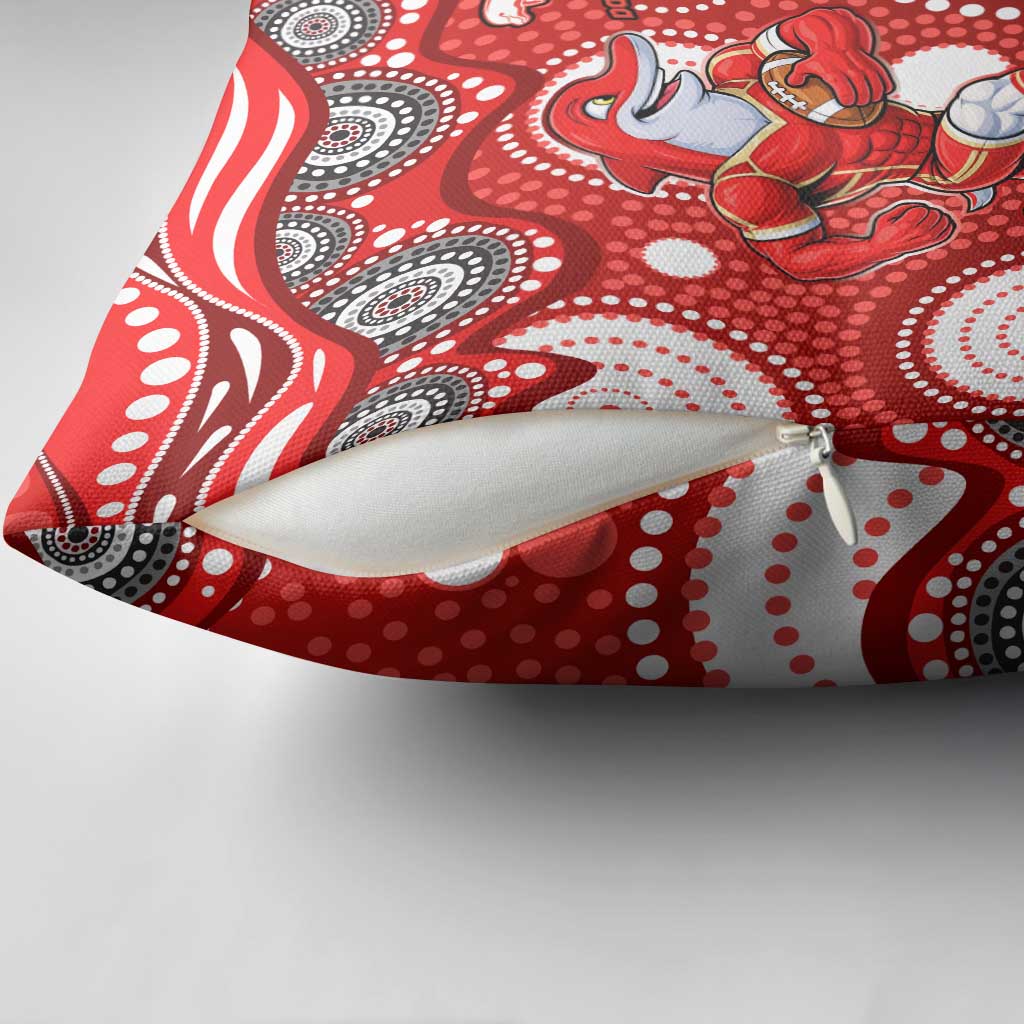 Dolphins Pillow Cover Aboriginal Dot Pattern - Rugby Mascot Heritage Pride
