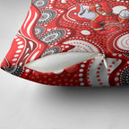 Dolphins Pillow Cover Aboriginal Dot Pattern - Rugby Mascot Heritage Pride