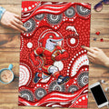 Dolphins Puzzle Aboriginal Dot Pattern - Rugby Mascot Heritage Pride