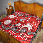 Dolphins Quilt Aboriginal Dot Pattern - Rugby Mascot Heritage Pride