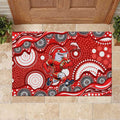 Dolphins Rubber Doormat Aboriginal Dot Pattern - Rugby Mascot Heritage Pride