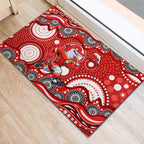 Dolphins Rubber Doormat Aboriginal Dot Pattern - Rugby Mascot Heritage Pride