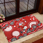 Dolphins Rubber Doormat Aboriginal Dot Pattern - Rugby Mascot Heritage Pride