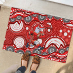 Dolphins Rubber Doormat Aboriginal Dot Pattern - Rugby Mascot Heritage Pride
