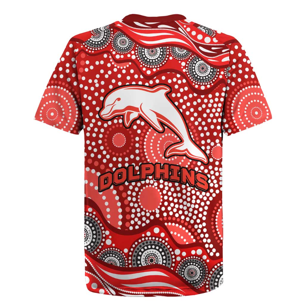 Dolphins Rugby Jersey Aboriginal Dot Pattern - Rugby Mascot Heritage Pride