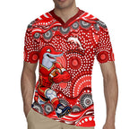 Dolphins Rugby Jersey Aboriginal Dot Pattern - Rugby Mascot Heritage Pride