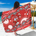 Dolphins Sarong Aboriginal Dot Pattern - Rugby Mascot Heritage Pride