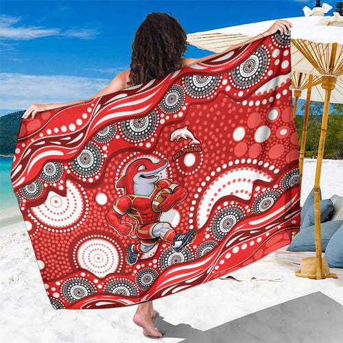 Dolphins Sarong Aboriginal Dot Pattern - Rugby Mascot Heritage Pride