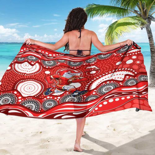 Dolphins Sarong Aboriginal Dot Pattern - Rugby Mascot Heritage Pride
