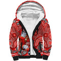 Dolphins Sherpa Hoodie Aboriginal Dot Pattern - Rugby Mascot Heritage Pride