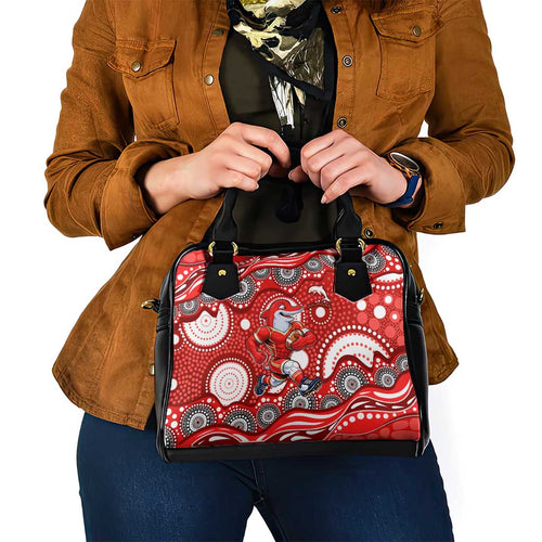 Dolphins Shoulder Handbag Aboriginal Dot Pattern - Rugby Mascot Heritage Pride