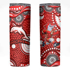 Dolphins Skinny Tumbler Aboriginal Dot Pattern - Rugby Mascot Heritage Pride