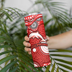 Dolphins Skinny Tumbler Aboriginal Dot Pattern - Rugby Mascot Heritage Pride
