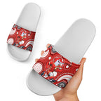 Dolphins Slide Sandals Aboriginal Dot Pattern - Rugby Mascot Heritage Pride