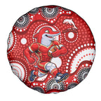 Dolphins Spare Tire Cover Aboriginal Dot Pattern - Rugby Mascot Heritage Pride