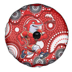 Dolphins Spare Tire Cover Aboriginal Dot Pattern - Rugby Mascot Heritage Pride