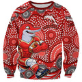 Dolphins Sweatshirt Aboriginal Dot Pattern - Rugby Mascot Heritage Pride
