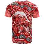 Dolphins T Shirt Aboriginal Dot Pattern - Rugby Mascot Heritage Pride