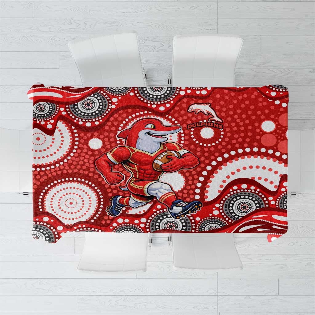 Dolphins Tablecloth Aboriginal Dot Pattern - Rugby Mascot Heritage Pride