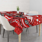 Dolphins Tablecloth Aboriginal Dot Pattern - Rugby Mascot Heritage Pride