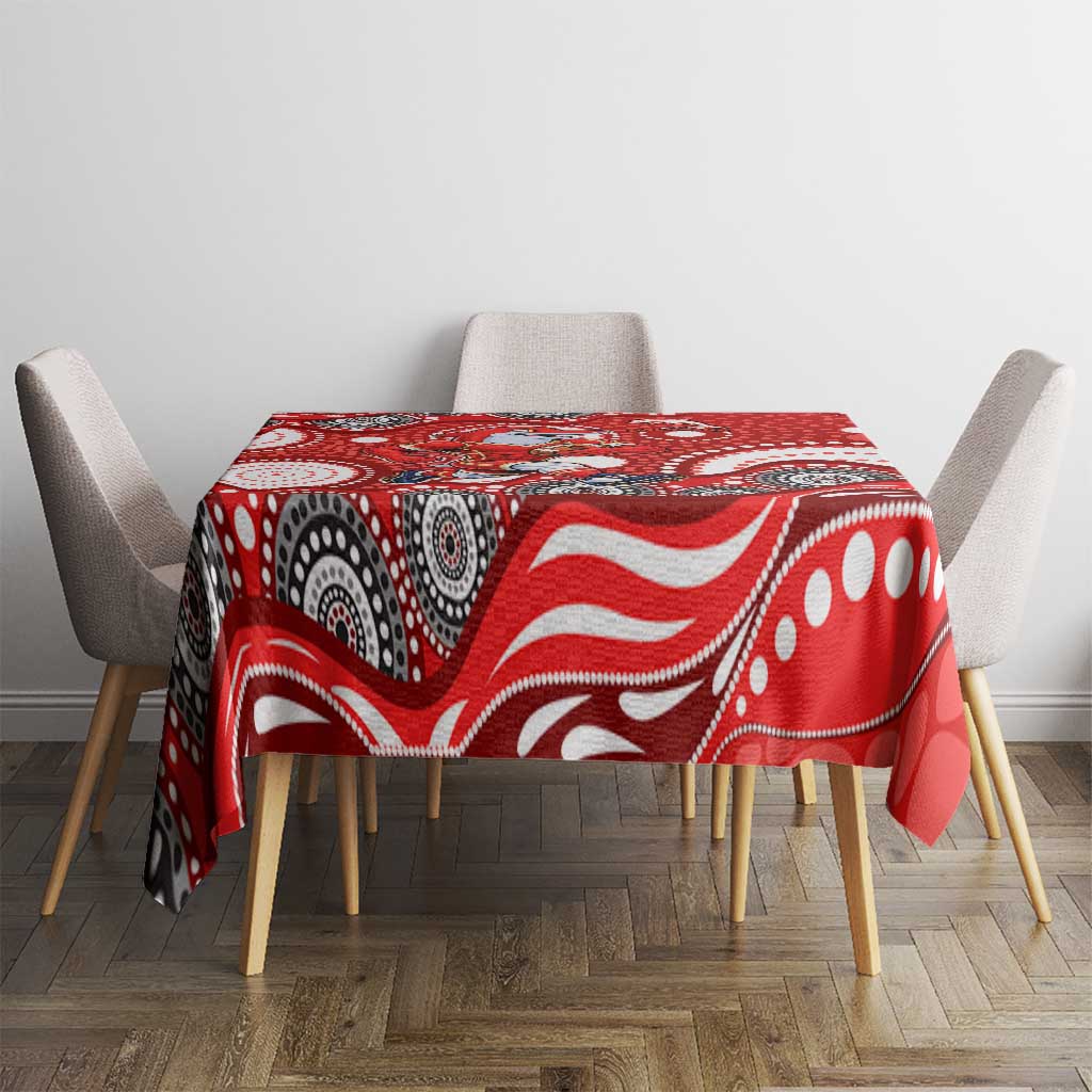 Dolphins Tablecloth Aboriginal Dot Pattern - Rugby Mascot Heritage Pride