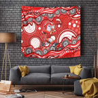 Dolphins Tapestry Aboriginal Dot Pattern - Rugby Mascot Heritage Pride