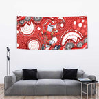 Dolphins Tapestry Aboriginal Dot Pattern - Rugby Mascot Heritage Pride