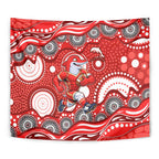 Dolphins Tapestry Aboriginal Dot Pattern - Rugby Mascot Heritage Pride