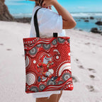 Dolphins Tote Bag Aboriginal Dot Pattern - Rugby Mascot Heritage Pride