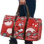 Dolphins Travel Bag Aboriginal Dot Pattern - Rugby Mascot Heritage Pride